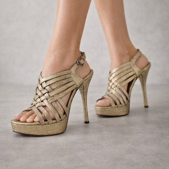 Vera Wang Lavender Label Shoes - Vera Wang Lavender Label Metallic Platform Heels | 37.5 / US 7